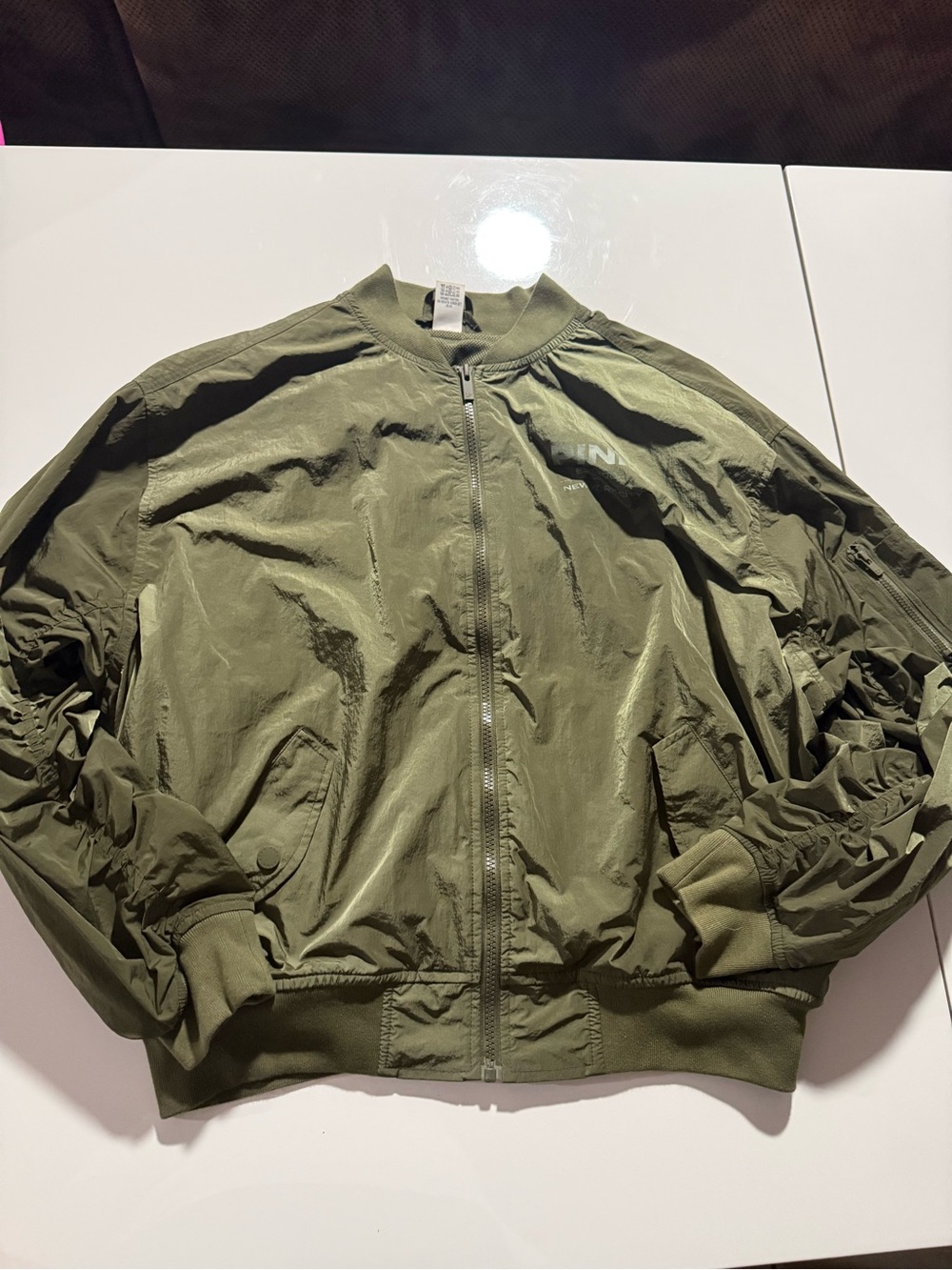 PINK Victoria's Secret Olive Green Bomber Jacket